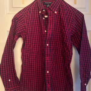 Brooks Brothers Red and Navy Plaid Shirt